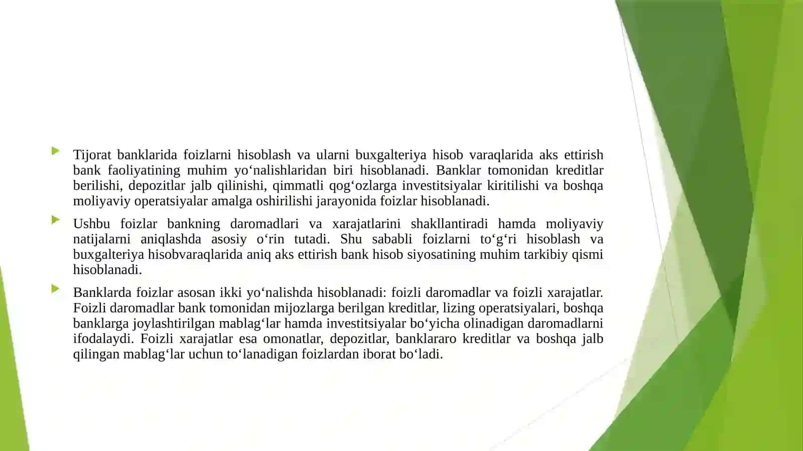 Tijorat banklarida foizlarni hisoblash va ularni buxgalteriya hisob varaqlarida aks ettirish 3