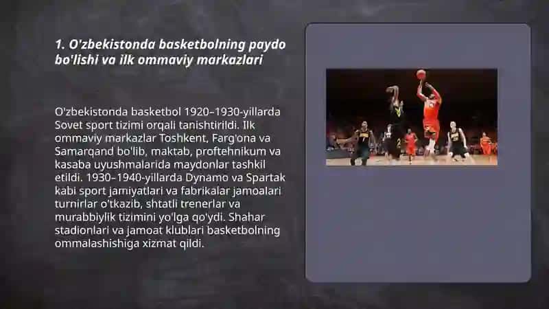 O'zɓekistonda basketbolning rivojlanish tarixi 3