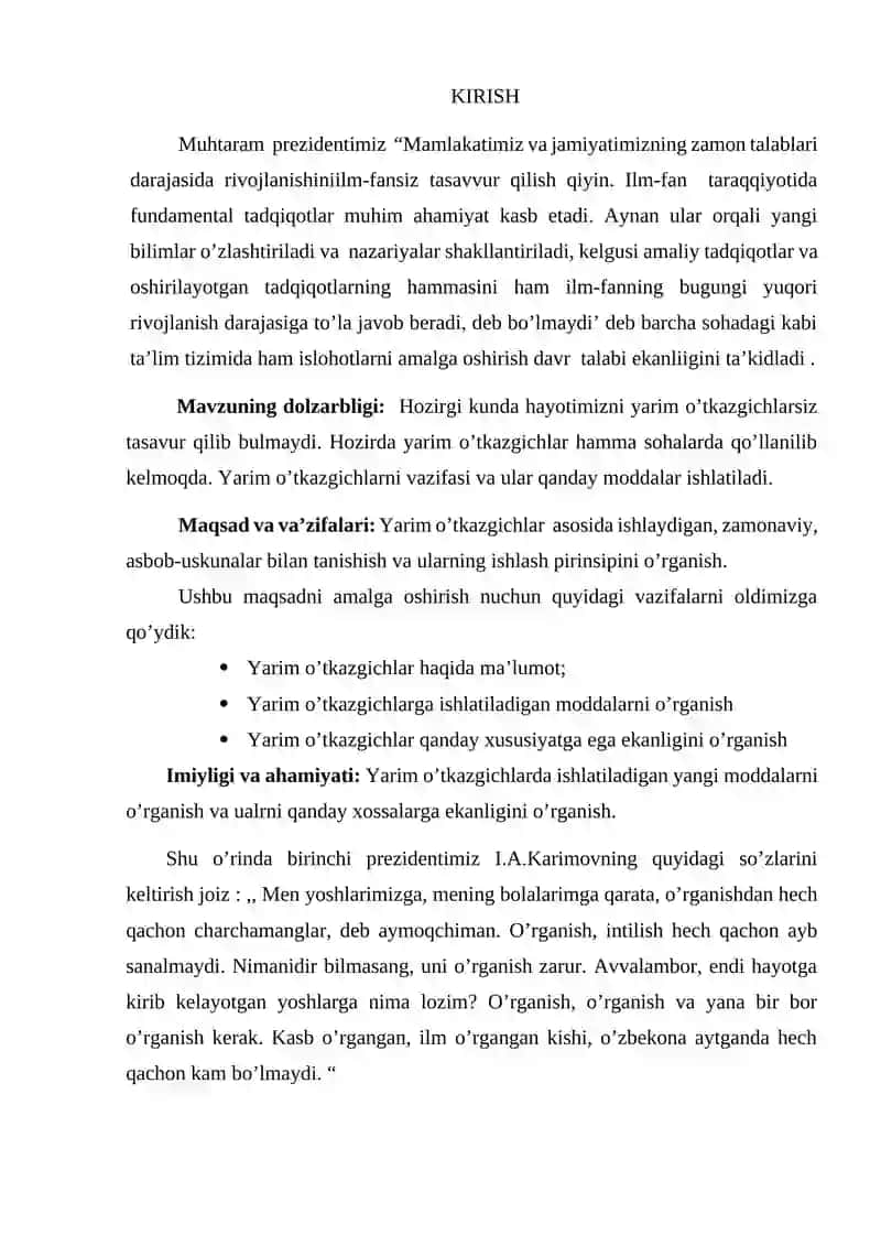 Yarim o’tkazgichlarda elektron va kovaklar statistikasi asoslari 3