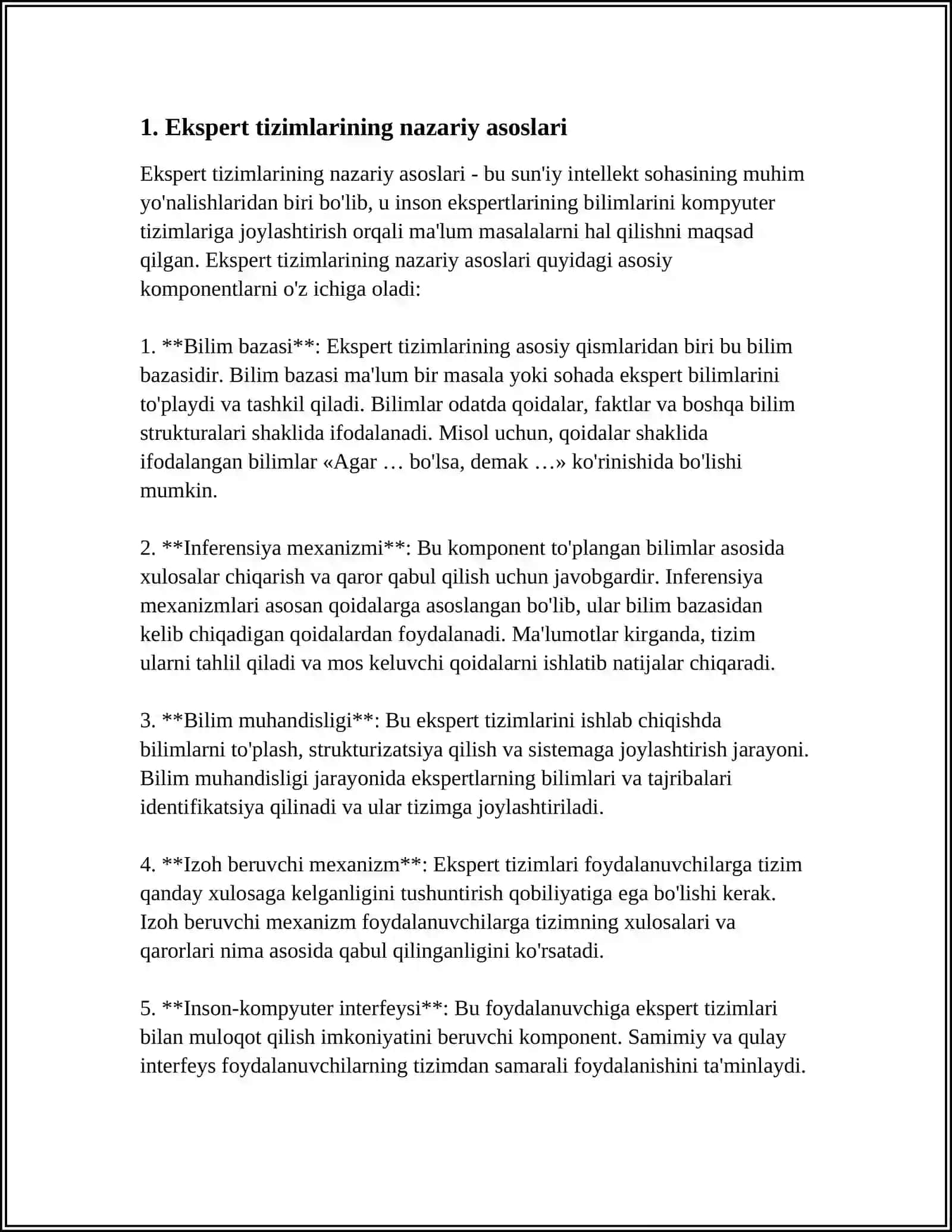 Ekspert Tizimlari Boshqarish 3