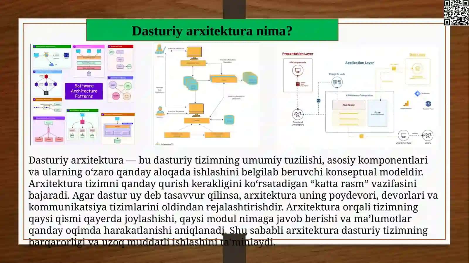 Dasturiy arxitektura va dizayn patternlari 3