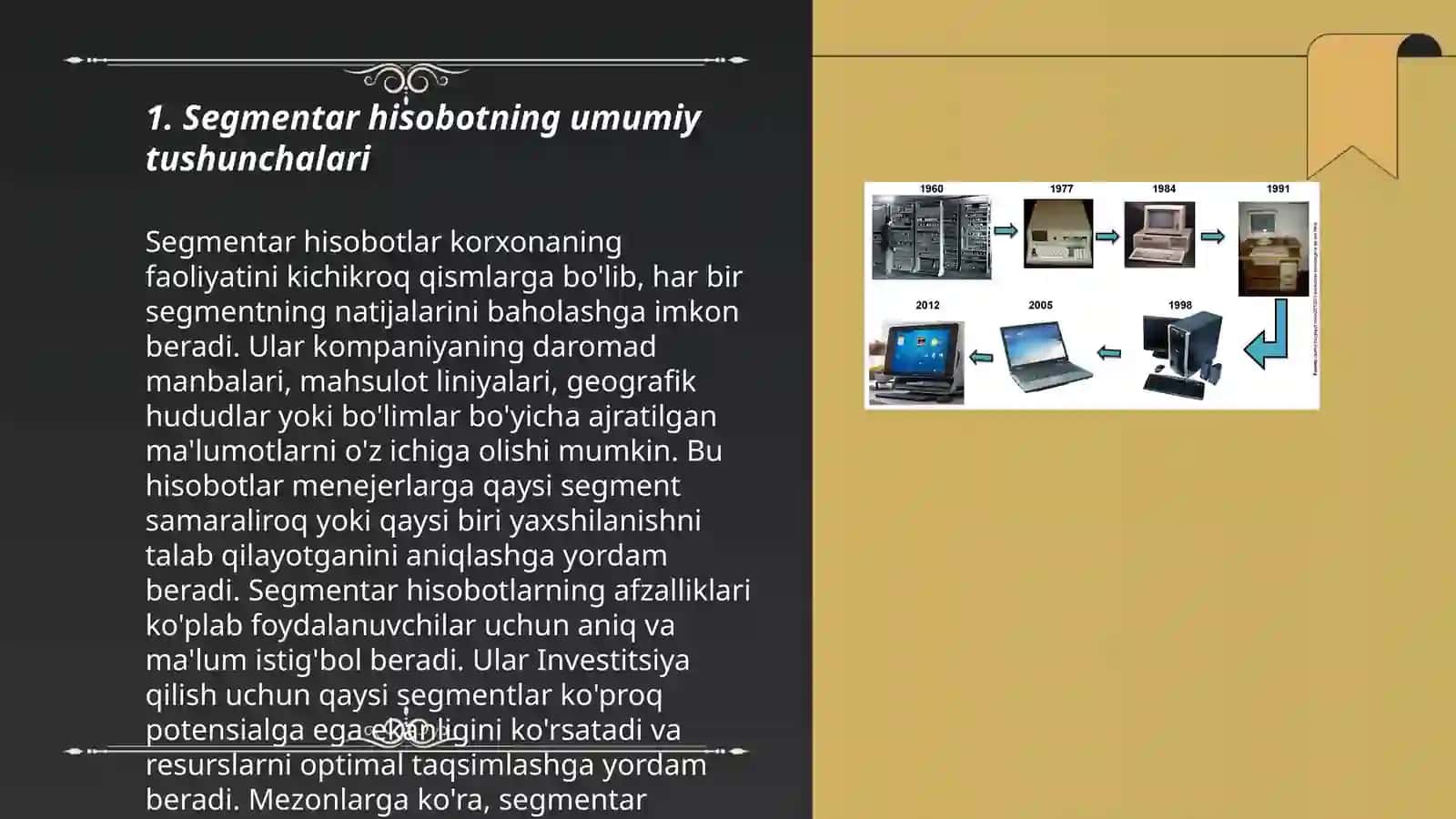 Segmentar hisobotning umumiy tushunchalari 3