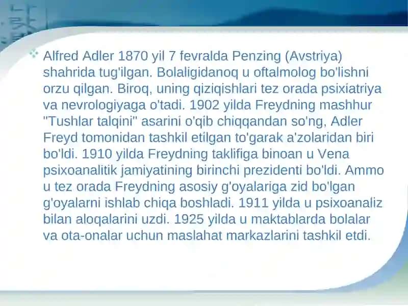 Alfred Adlerning individual psixologiyasi 3