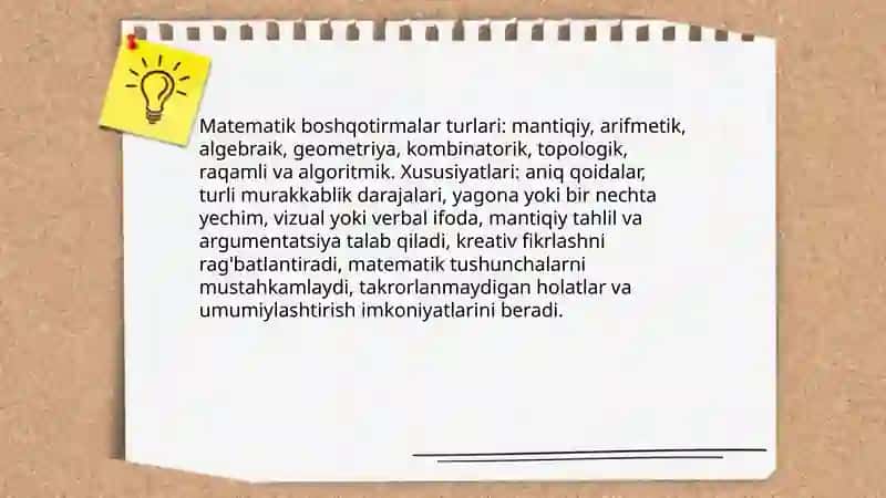 Matematik boshqotirma bilan ishlash 3