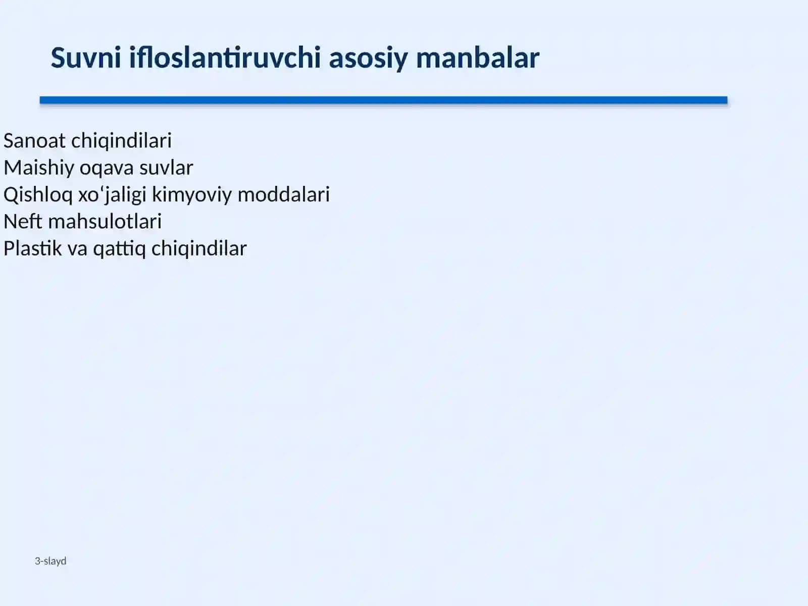 Suv havzalarini ifloslanishini aniqlash 3