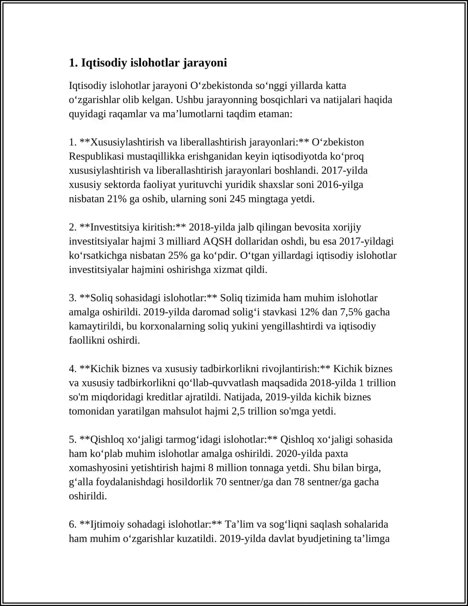 Iqtisodiy islohotlar jarayoni 3