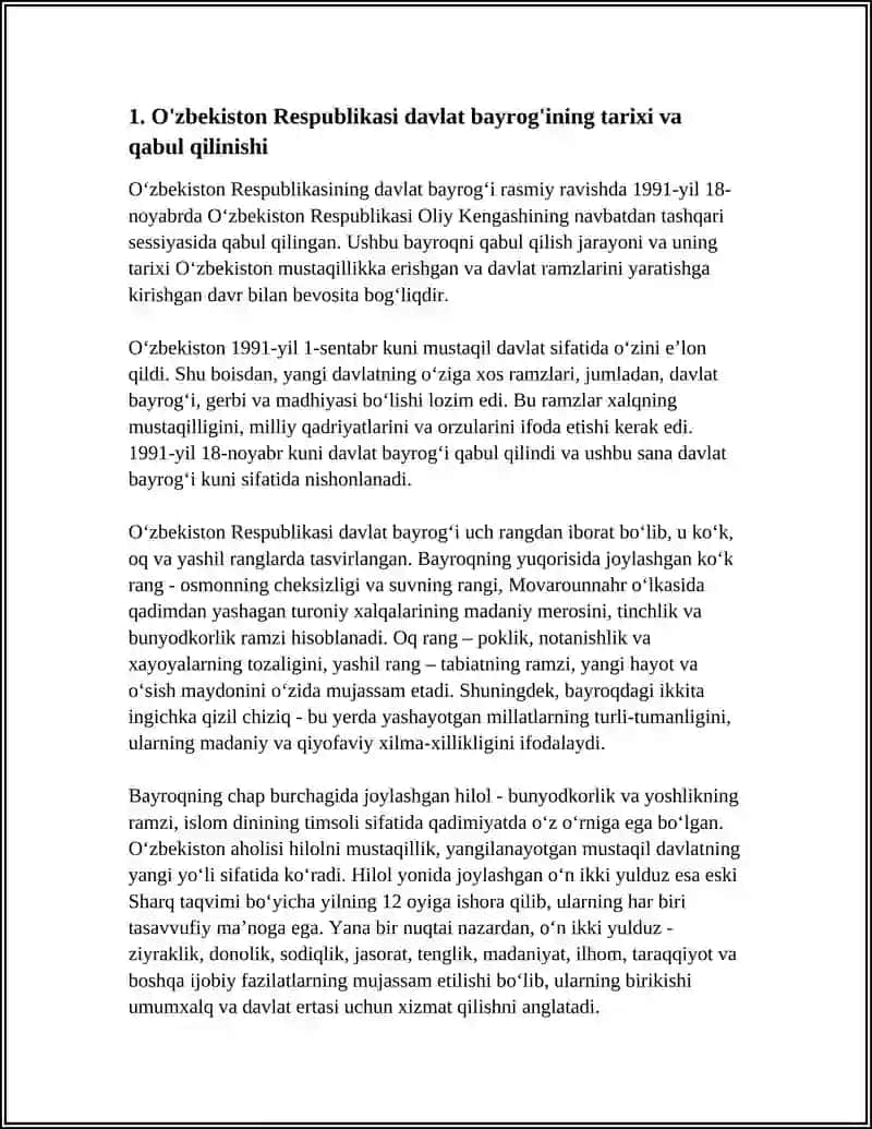 O'ZBEKISTON RESPUBLIKASI DAVLAT RAMZLARI VA AHAMIYATI 3