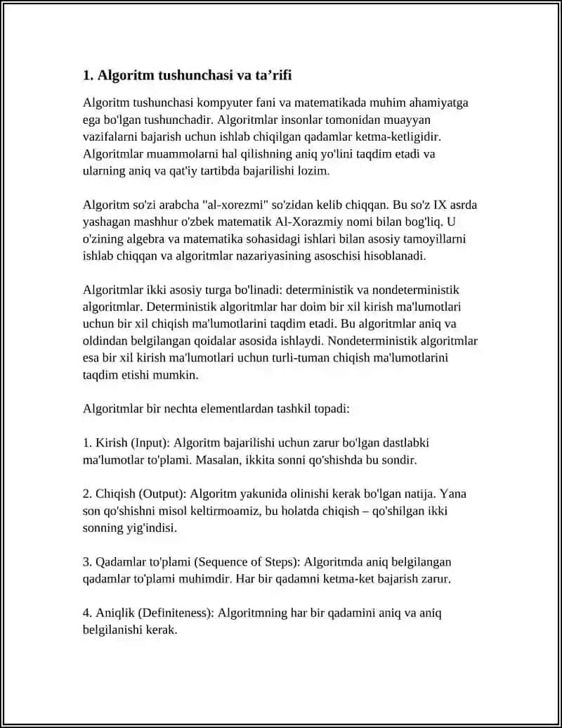 MT1 ALGORITMLAR VA UNING XOSSALARI VA ULARNING BERILISH USULLARI 3