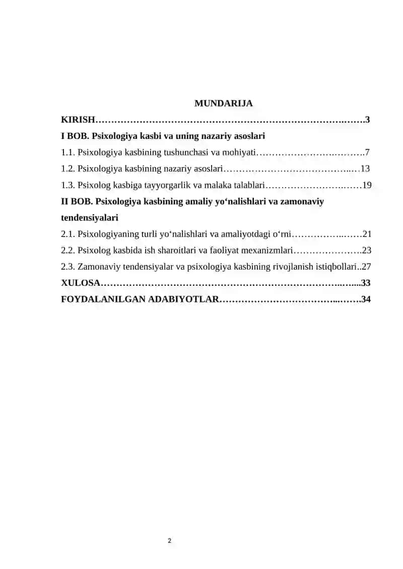 Psixologiya kasb sifatida kurs ishi 3