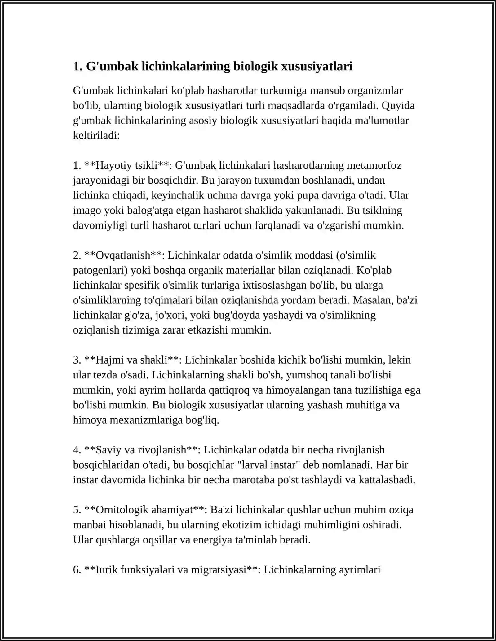 TUXUM. G'UMBAK LICHINKA 3