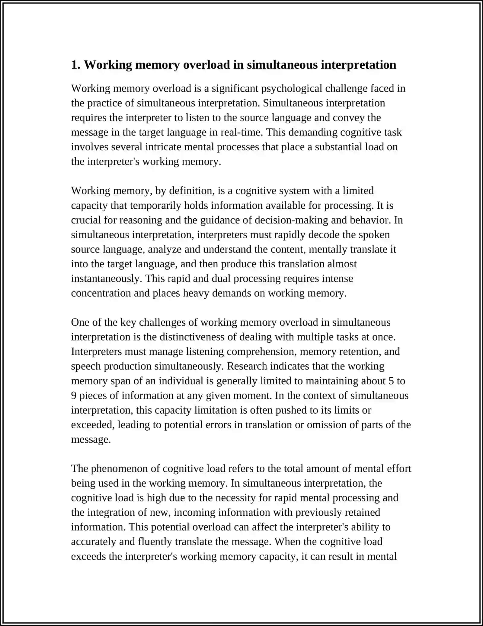 PSYCHOLOGICAL CHALLENGES OF SIMULTANEOUS INTERPRETATIONS 3