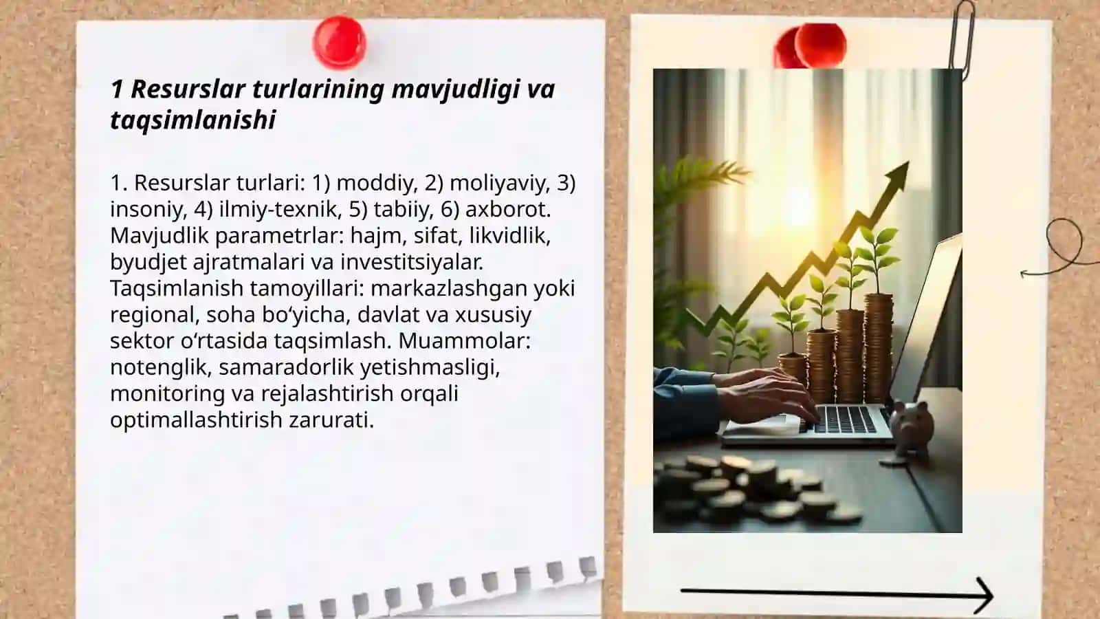 Resurslar va moliyalashtirishning mavjudligi 3