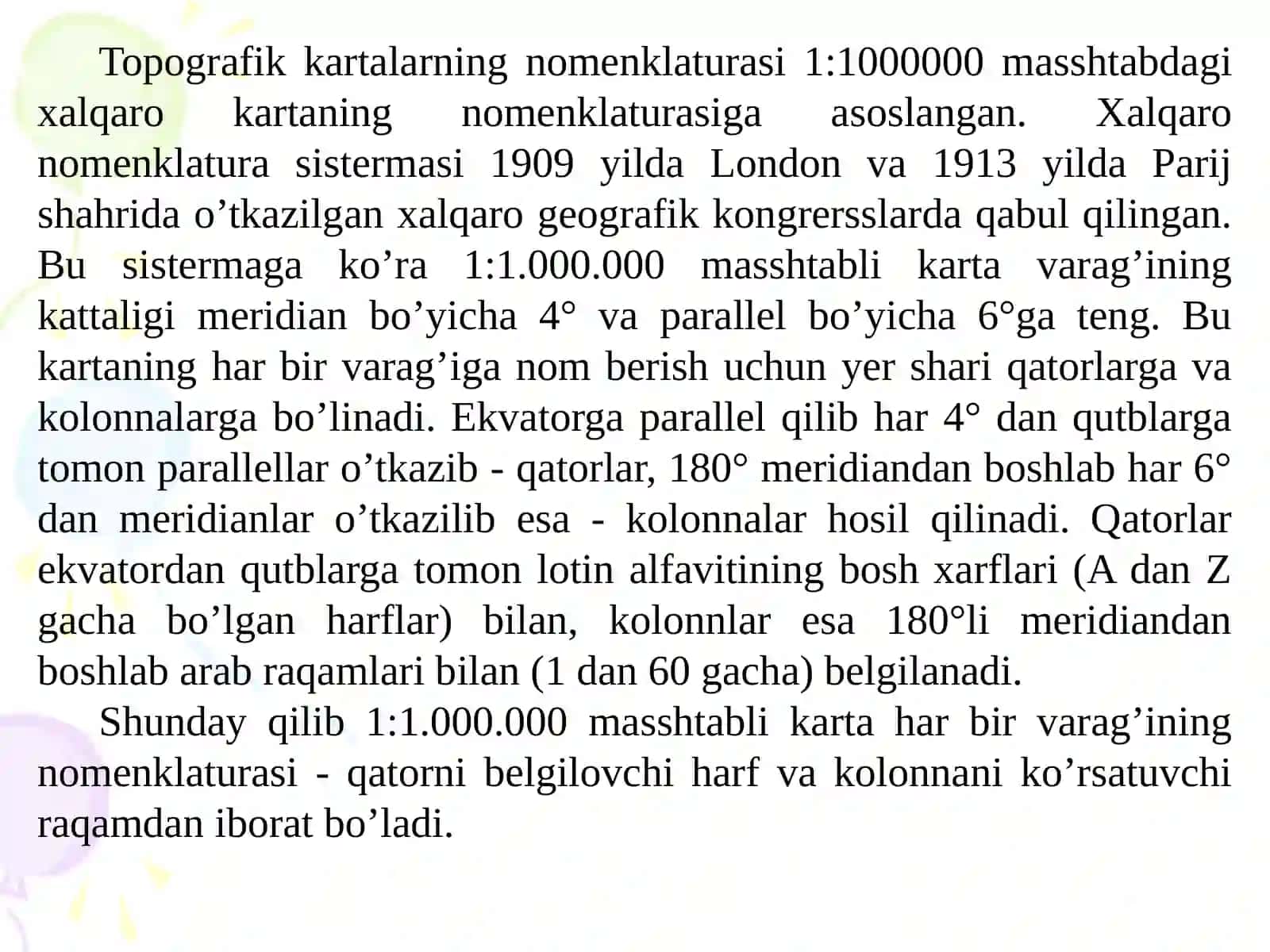 Topografik kartalar nomernklaturasi 3