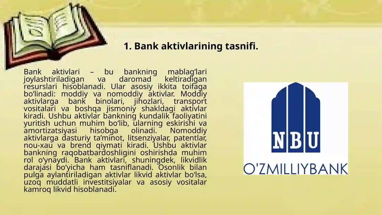 Banklarda moddiy va nomoddiy aktivlar 3