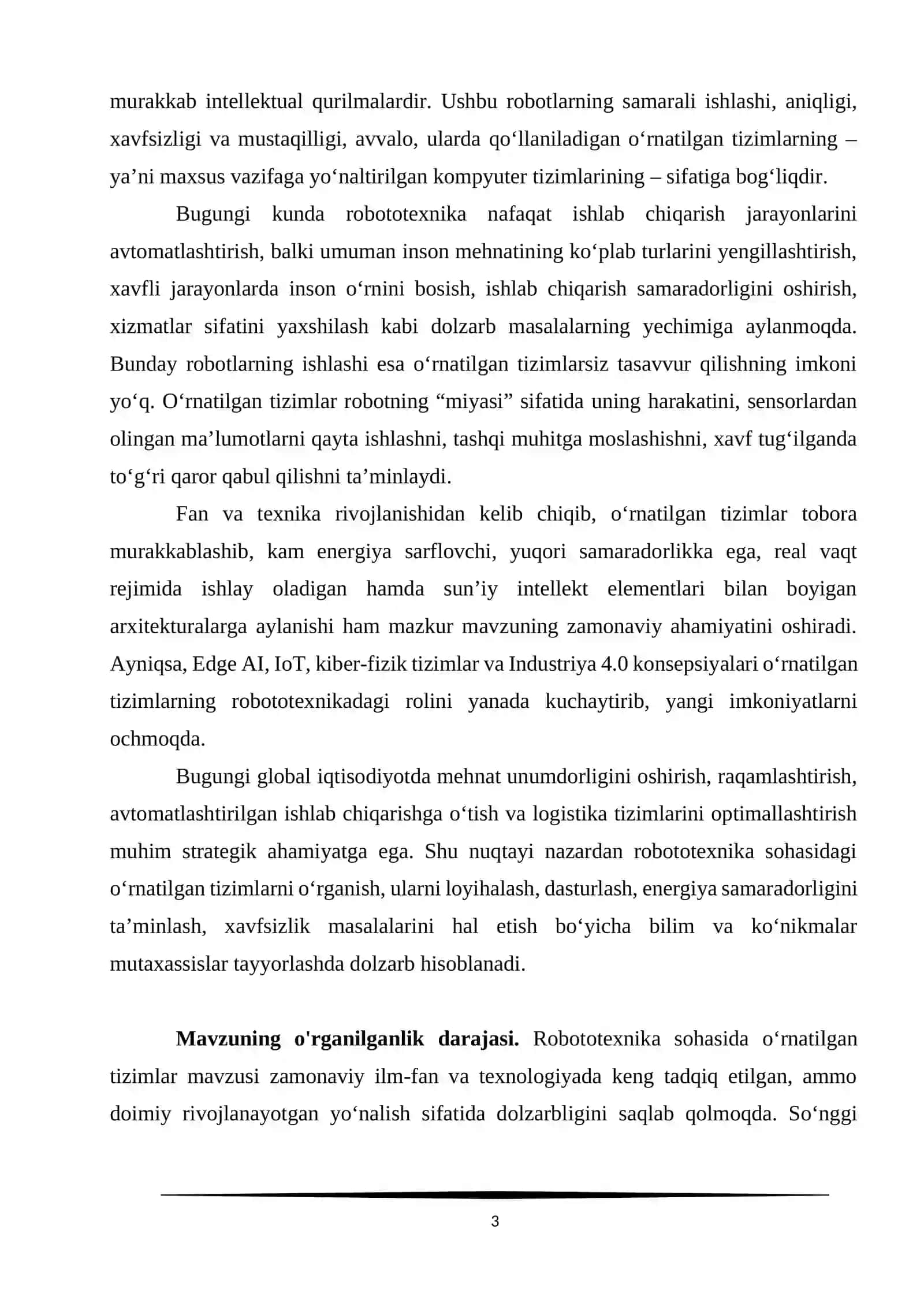 ROBOTOTEXNIKA SOHASIDA O'RNATILGAN TIZIMLAR 3