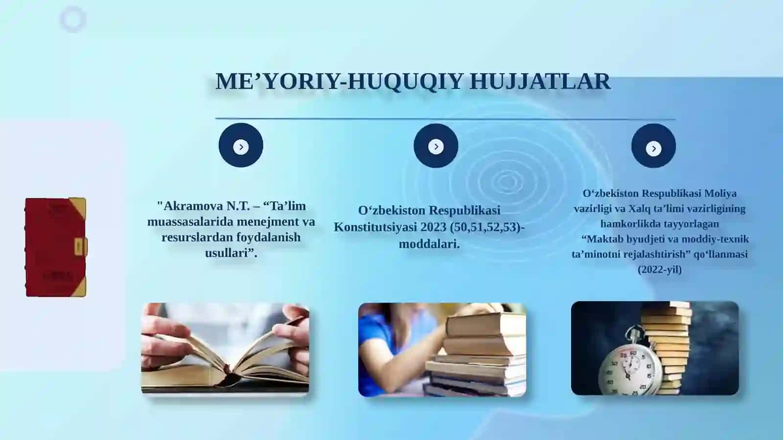 Maktabda moddiy resurslardan samarali foydalanish. taqdimot 3