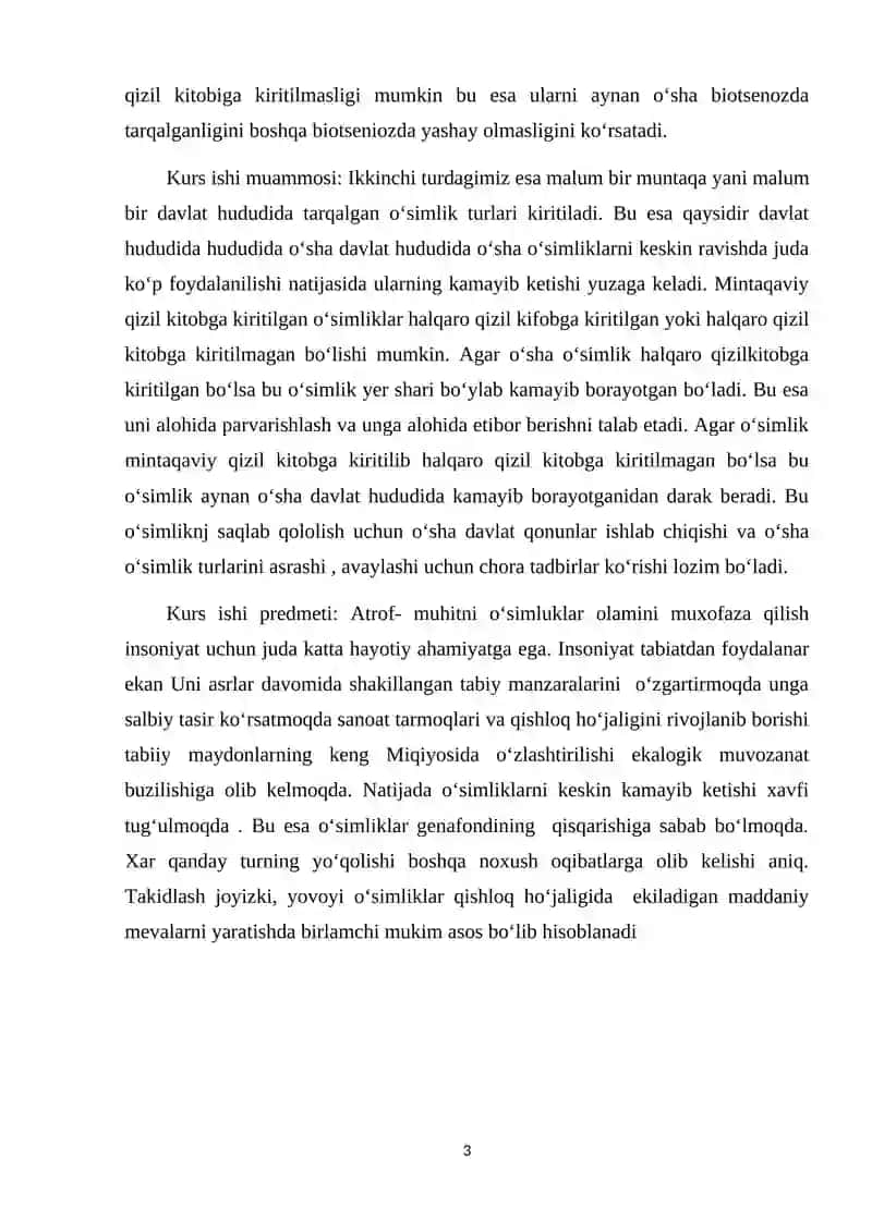 O’zbekistonda O’simliklar Bioxilma-Xilligi 3
