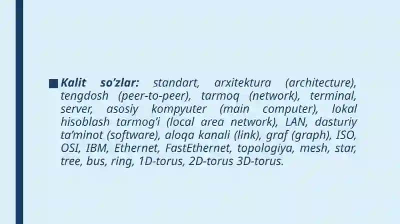Tarmoq arxitekturalari 3