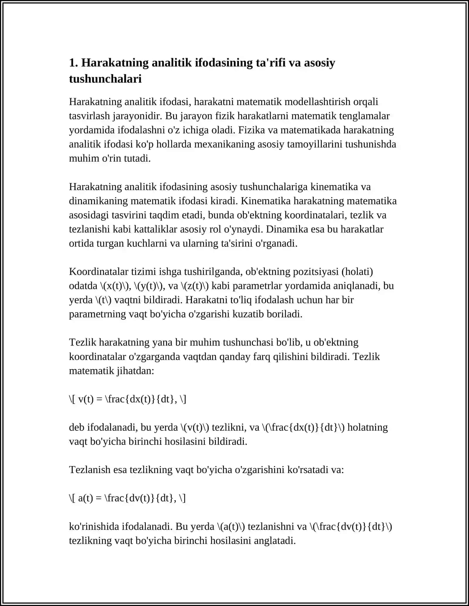 HARAKATNING ANALITIK IFODASI 3