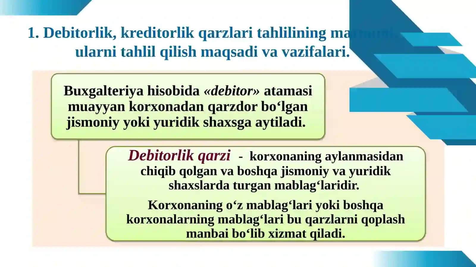 Debitorlik va kreditorlik qarzlari 3