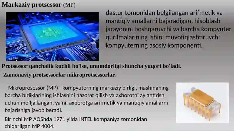 Kompyuterlarning texnik va dasturiy ta'minoti 3