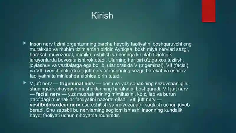 Boshmiyanervların tuzilishi va tasnifi 3