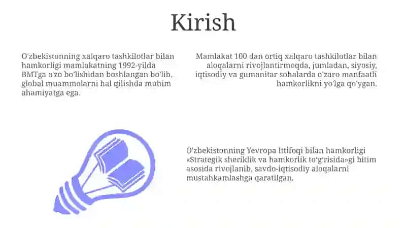 O'zbekistonning xalqaro tashkilotlar bilan hamkorligi 3
