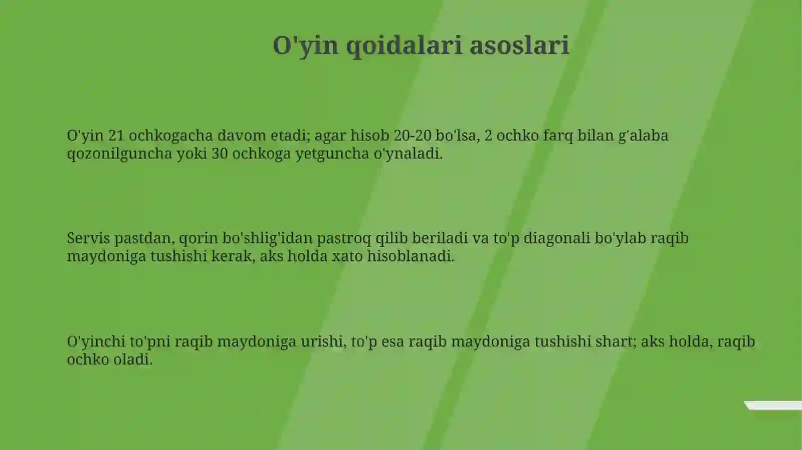 Badminton uyin qoidalar 3