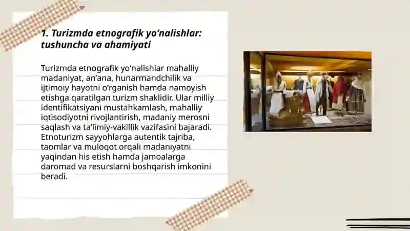 Turizmda etnografik yoʻnalishlar 3