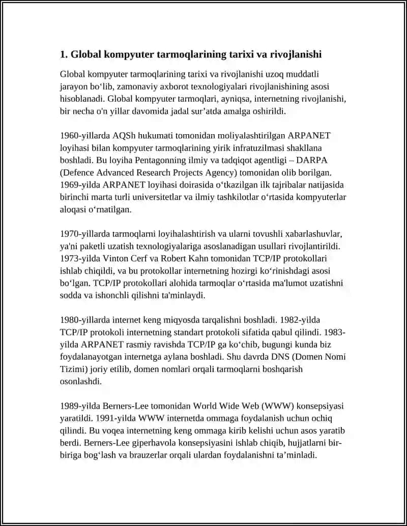 Global kompyuter tarmoqlarining tarixi va rivojlanishi 3