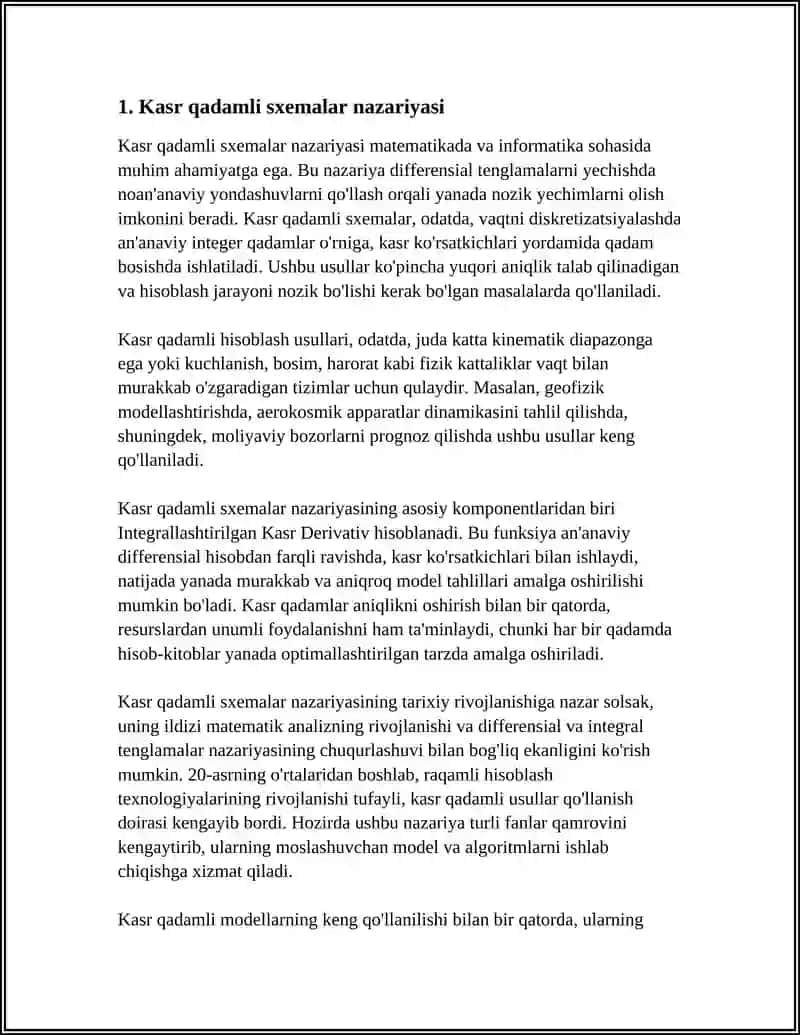 MUSTAQIL ISH Mavzu: KASR QADAMLI SXEMALARNING TUG‘UNLIGI 3
