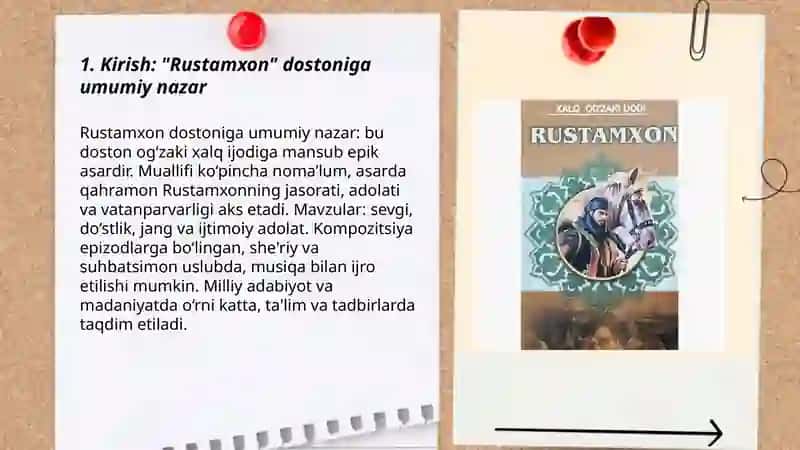 Rustamxon dostoniga slayd tayyorlab ber 3