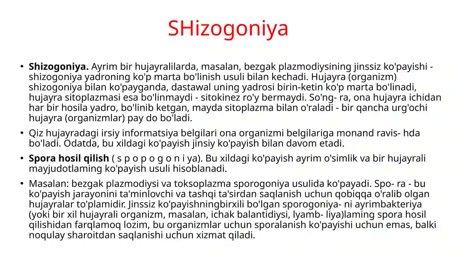 Organizmlarning ko’payishi. Proemrional rivojlanish 3