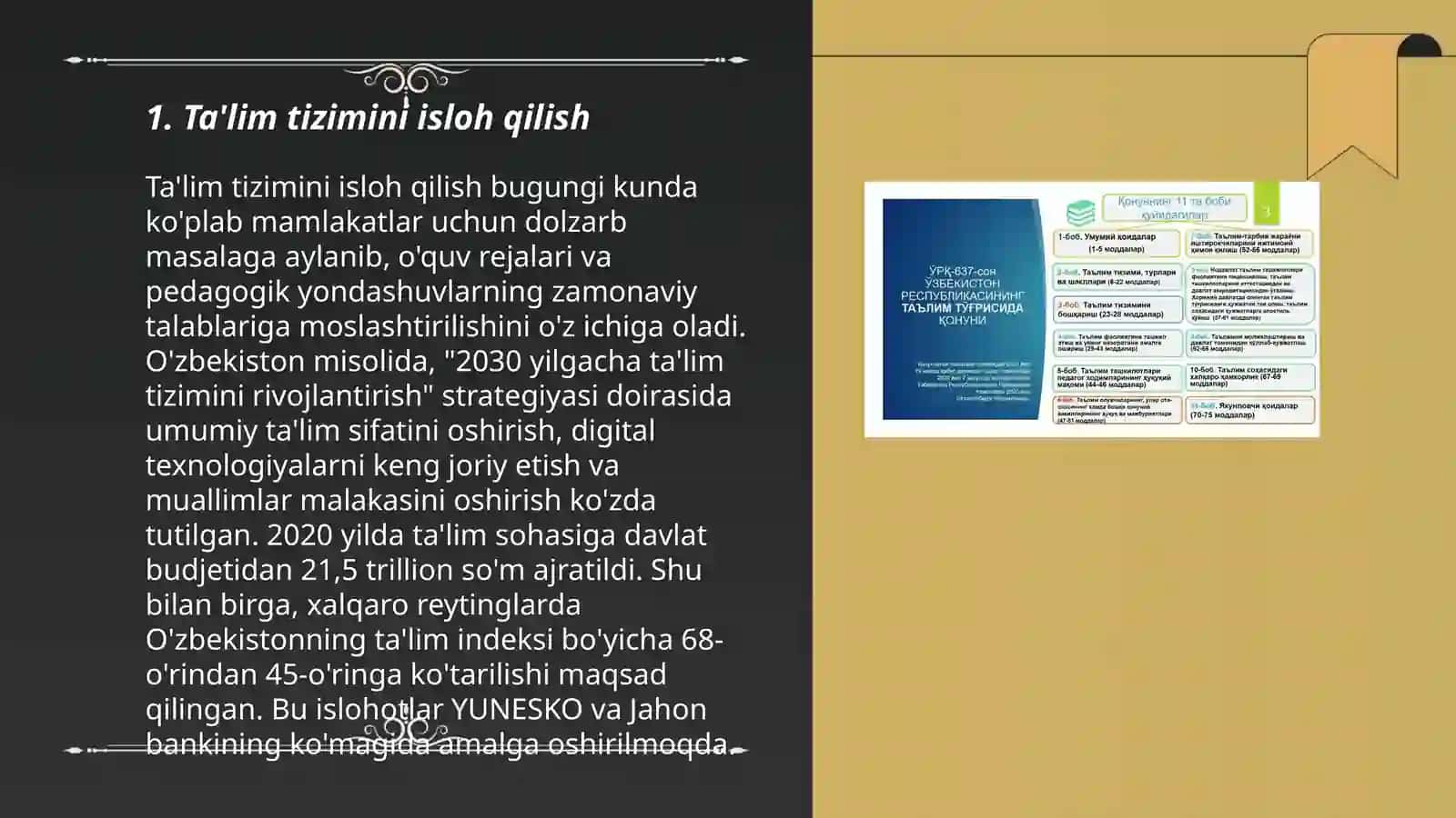 Ta'lim tizimini isloh qilish 3