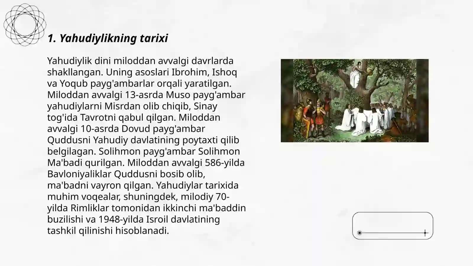 Yahudiylik ta'limoti, an'ana va marosimlari 3