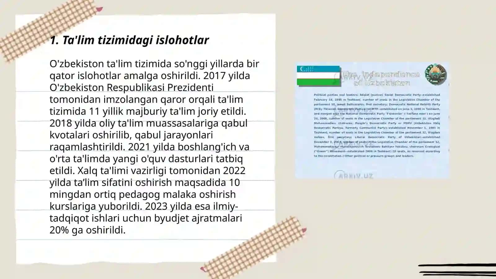 O'zbekistonda ijtimoiy islohotlar va ularning natijalari 3