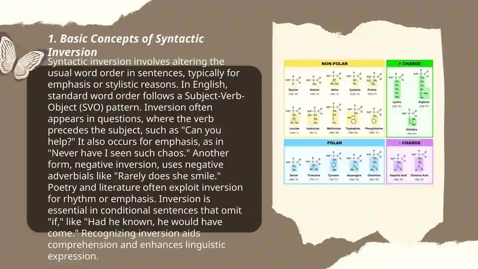 The actual division of the sentence: syntactic inversion 3