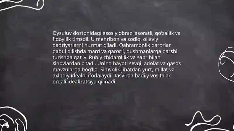 Oysuluv dostoni obrazlar tizimi 3