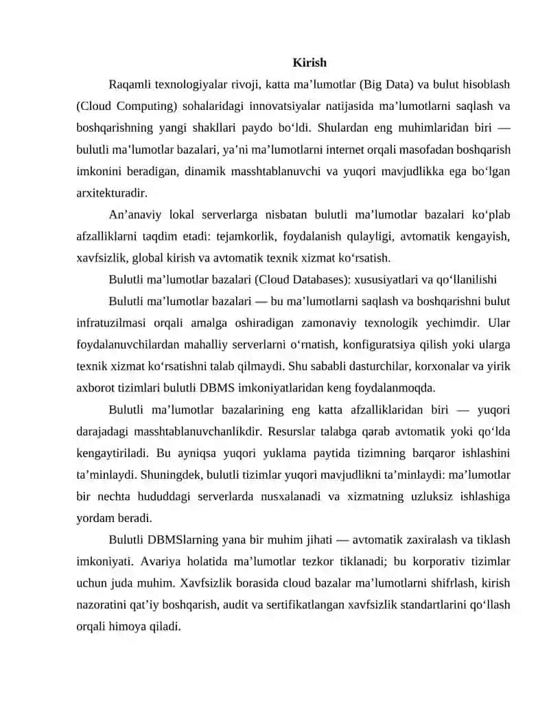 Bulutli ma’lumotlar bazalari 3
