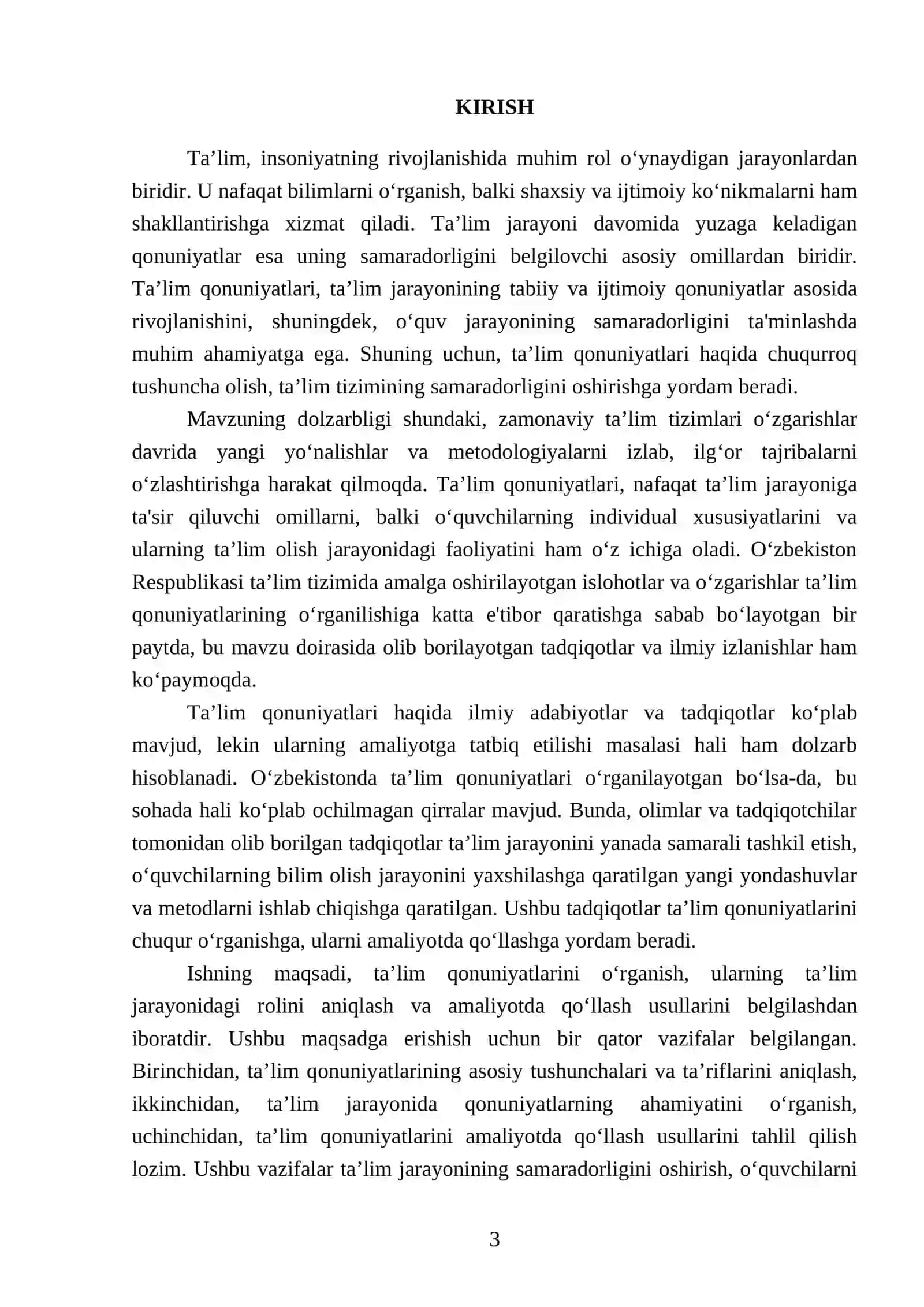 Taʼlim Qonuniyatlari 3