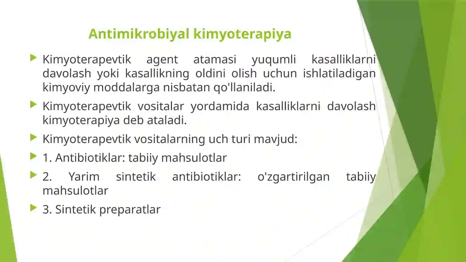 Kimyoterapevtik preparatlar va antibiotiklar 3