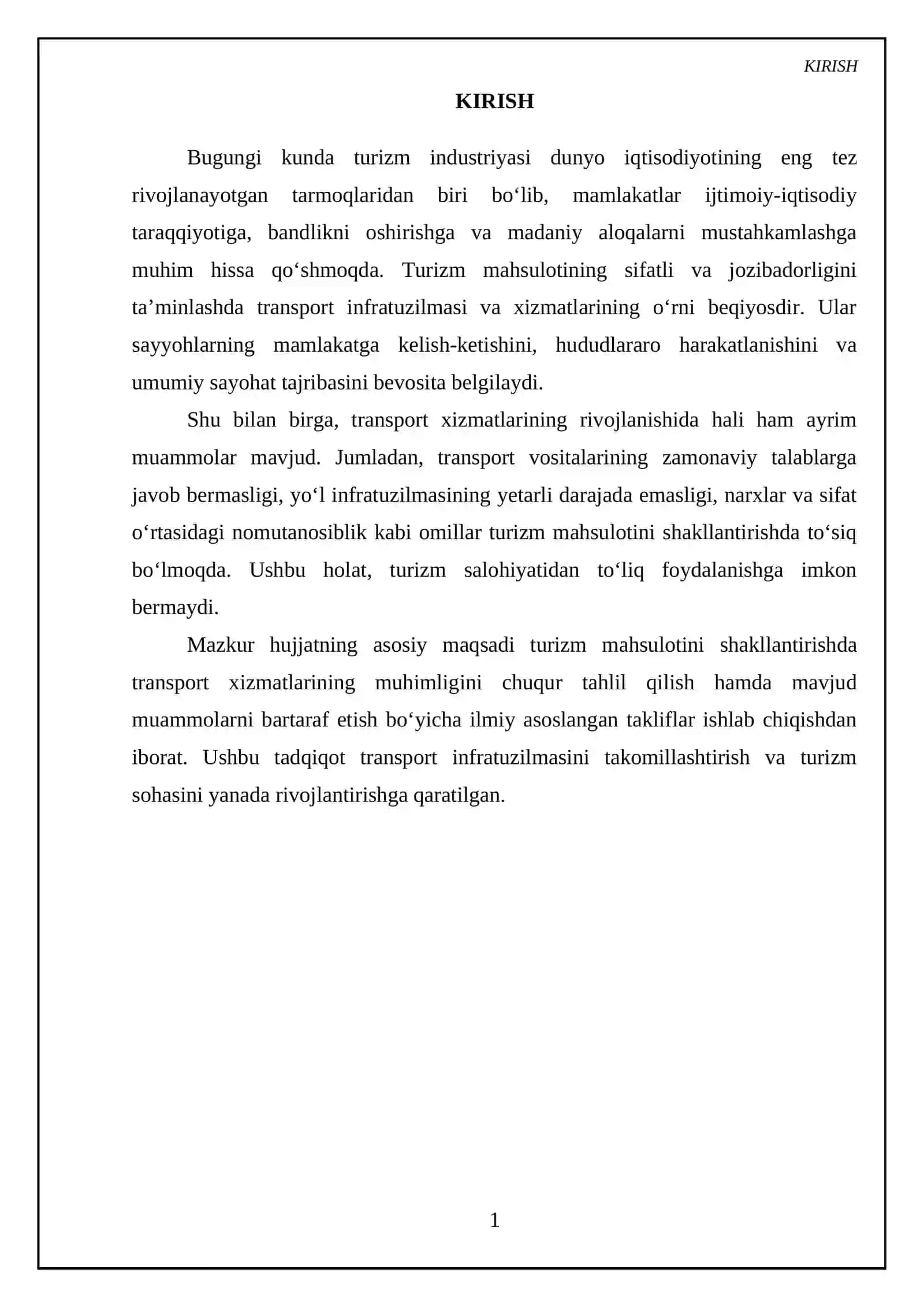 Turizm mahsulotini shakllantirishda transport xizmatlarining oʻrni 3