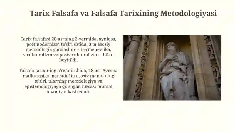 Tarix falsafasi va falsafa tarixi ug‘unligi 3