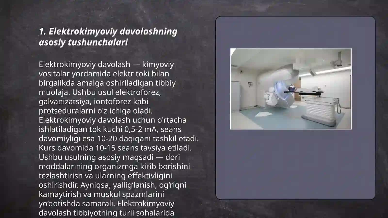 Elektrokimyoviy davolash va diagnostika usullari 3