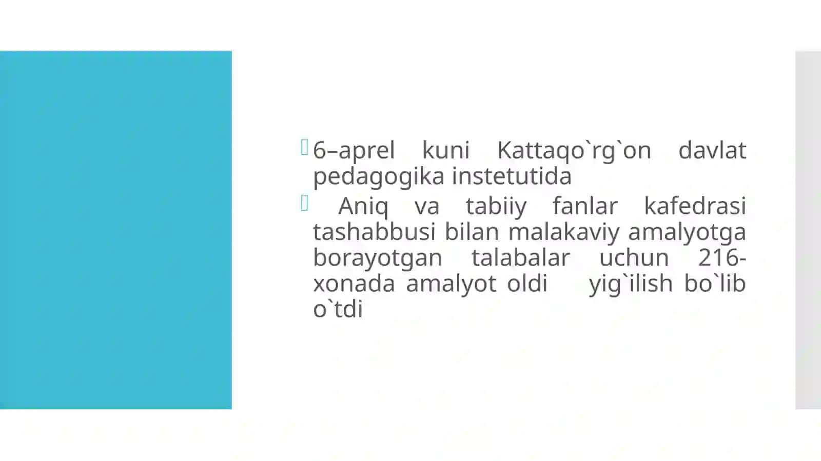 Matimatika yo'nalishida malakaviy amaliyot ta'limi 3