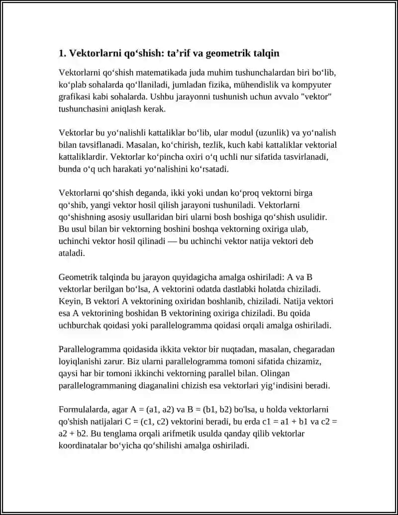 VEKTORLAR USTIDA CHIZIQLI AMALLAR 3