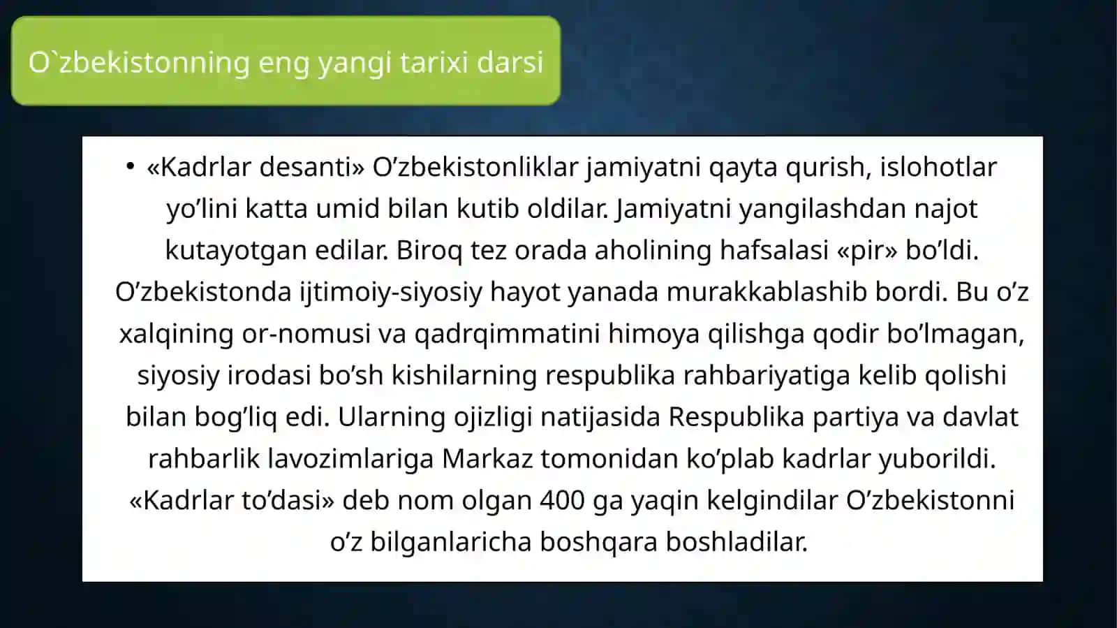 Mustaqillikka erishish jarayonida O'zbekistondagi ijtimoiy-siyosiy jarayonlar 3
