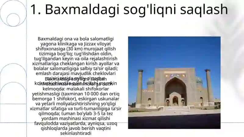 Baxmalning sog'liqni saqlash 3