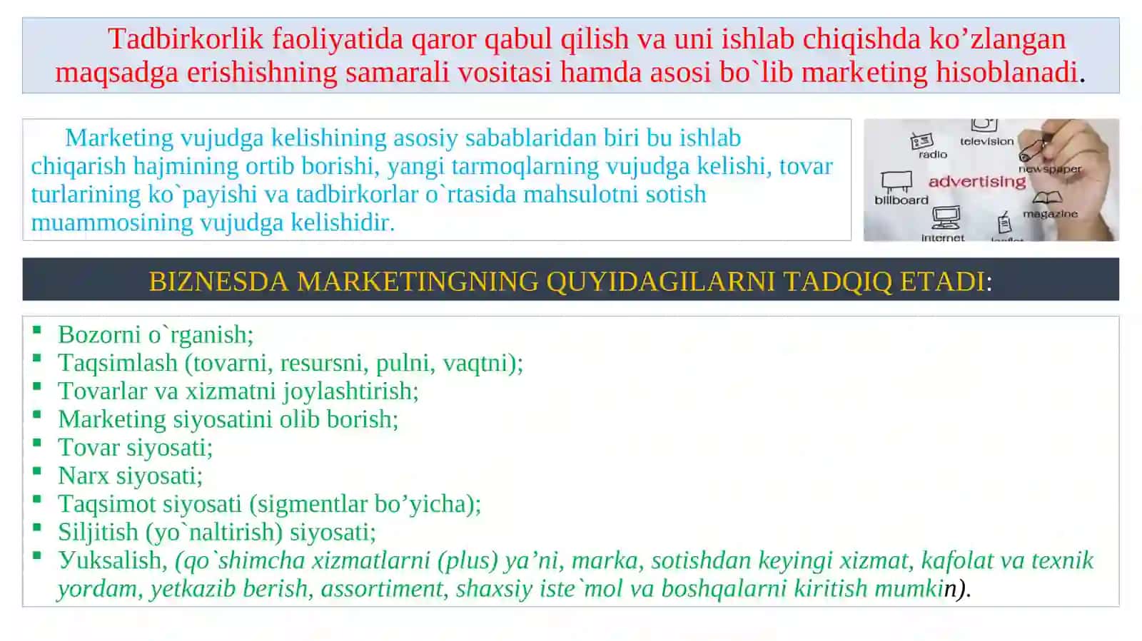 Marketing - tadbirkorlik tizimida 3