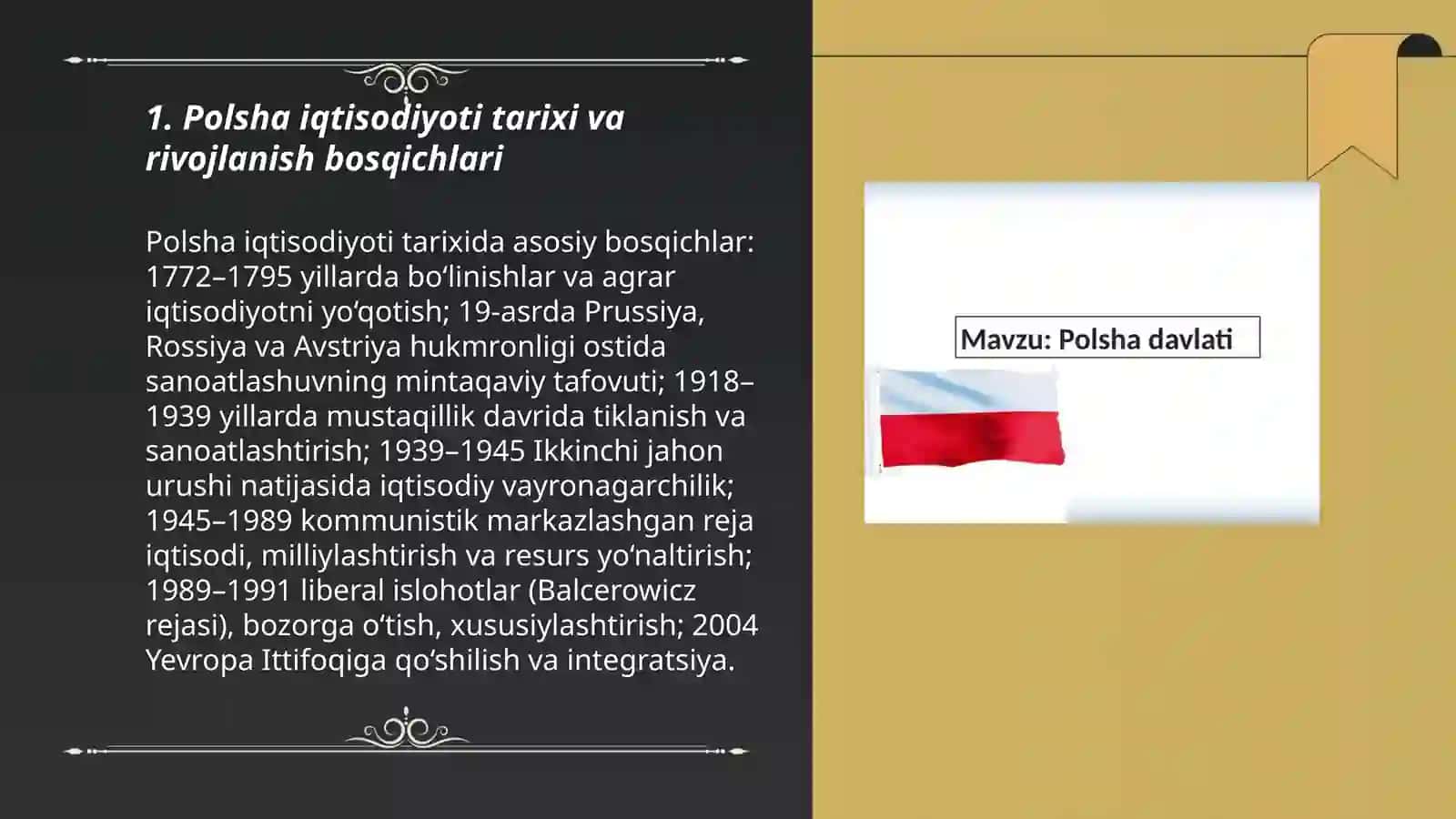 Polsha iqtisodiyoti tarixi va rivojlanish bosqichlari 3